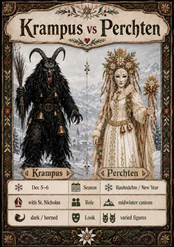 krampus vs perchten infographic